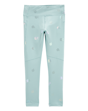Kid Printed High-Rise Leggings - Green, 