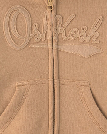 Baby Boy Oshkosh Fleece Logo Zip Hoodie - Brown, 