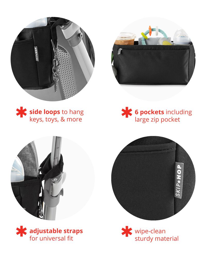 Grab & Go Ultra Stroller Organizer - Black, image 3 of 6 slides