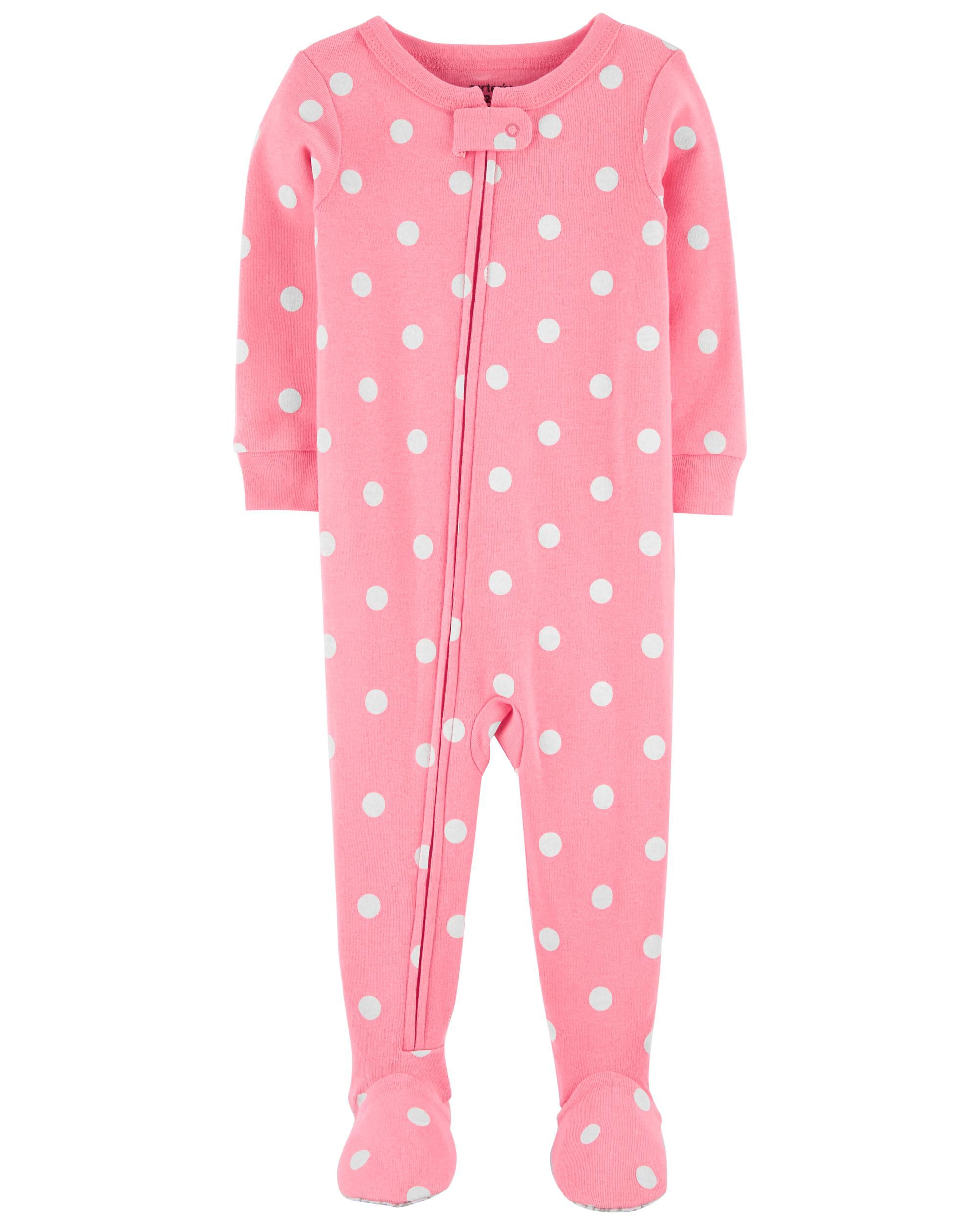 Pink Polka Dot Cotton 1 Piece Pyjama Carter s Oshkosh Canada