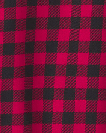 Baby Boy Buffalo Check Long-Sleeve Bodysuit - Red/Black, 