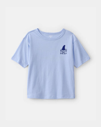 Boys Shark Ocean Life Graphic Tee - Blue, 