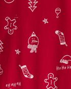 Kid Christmas 100% Cotton Snug Fit 2-Piece Pyjamas - Red, image 3 of 4 slides
