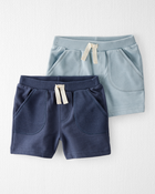 Toddler 2-Pack Organic Cotton Waffle Knit Shorts, image 1 of 3 slides