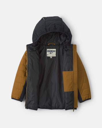 Baby Boy Quilted Mid Weight Jacket- Brown, 