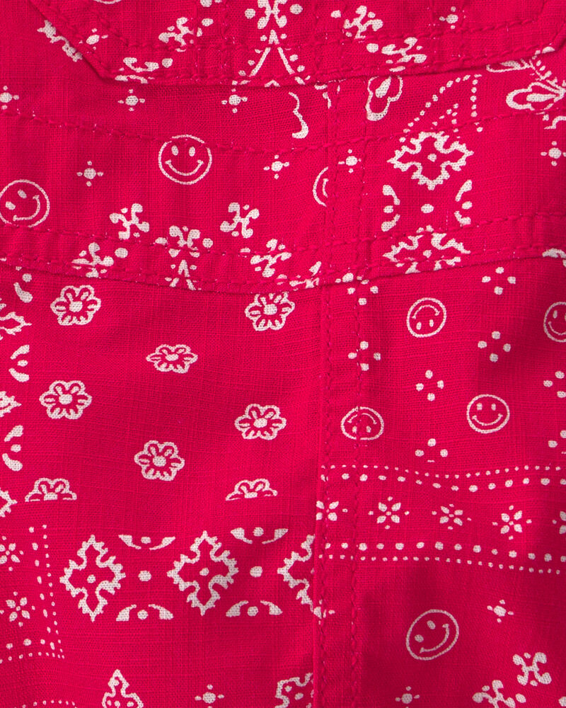 Baby Bandana Bubble Romper - Red, image 3 of 4 slides