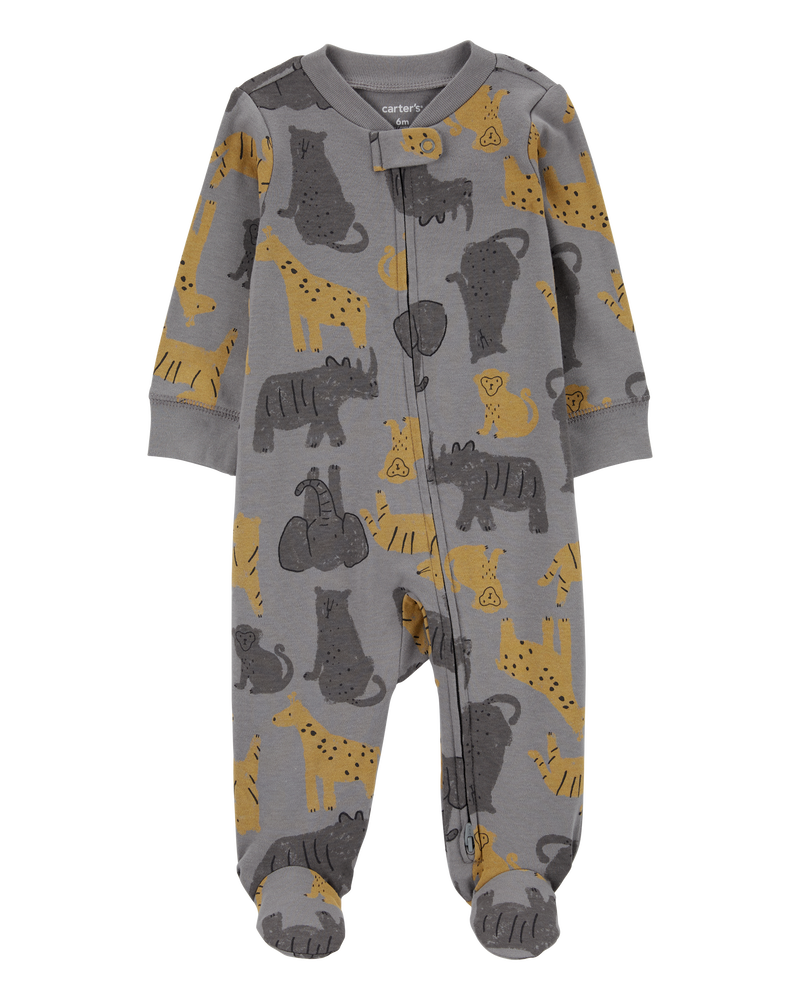 Baby Boys Baby Safari Animal 2 Way Zip Sleeper Pyjamas 3M Carter s