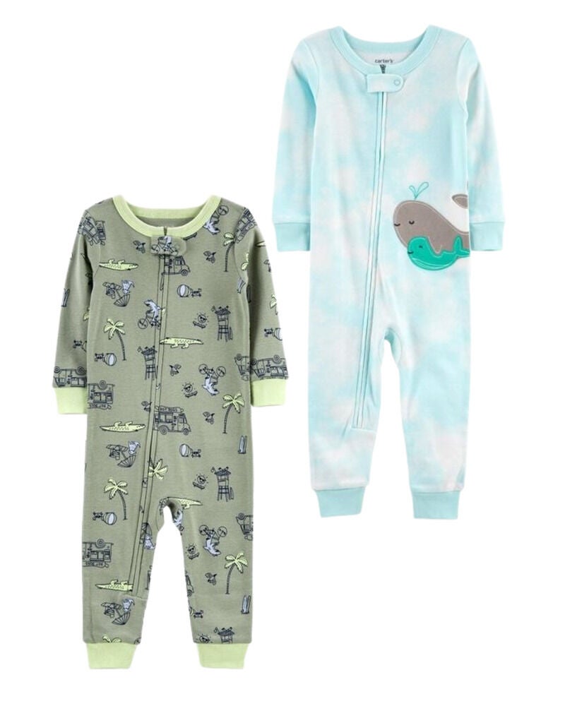 Multi Baby 2 Pack 1 Piece 100 Snug Fit Cotton Footless PJs Carter s Oshkosh Canada