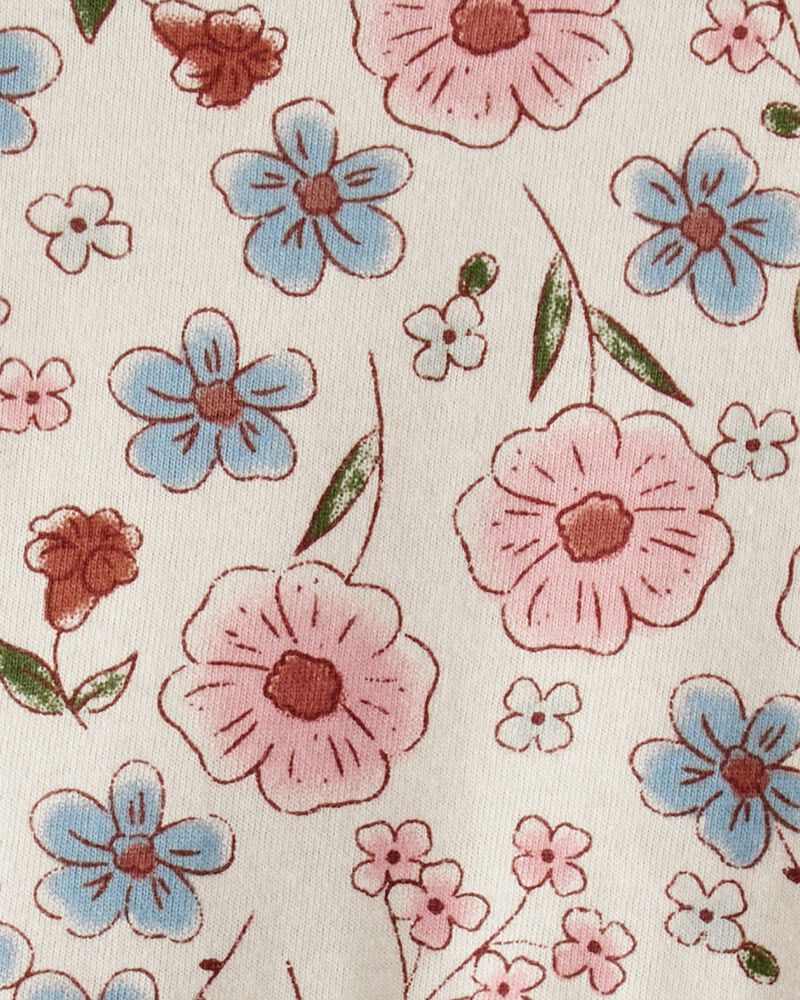 Baby Girl Floral Long-Sleeve Knit Dress - Cream, image 3 of 4 slides