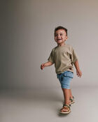 Tout-petit - T-shirt &agrave; manches chauve-souris - Beige, image 4 sur 5 diapositives