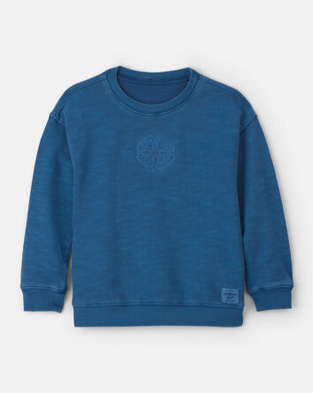 Tout-petit gar&ccedil;on - Chandail en jersey bouclette &agrave; logo OshKosh - Bleu, 