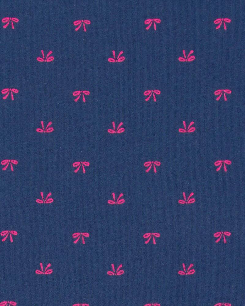 Filles - Robe manches courtes &agrave; motif n&oelig;ud - Bleu marine, image 3 sur 3 diapositives