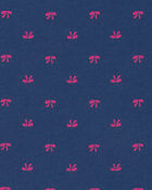 Filles - Robe manches courtes &agrave; motif n&oelig;ud - Bleu marine, image 3 sur 3 diapositives