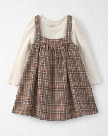 Toddler Girl 2-Piece Organic Cotton Herringbone Jumper Set, 