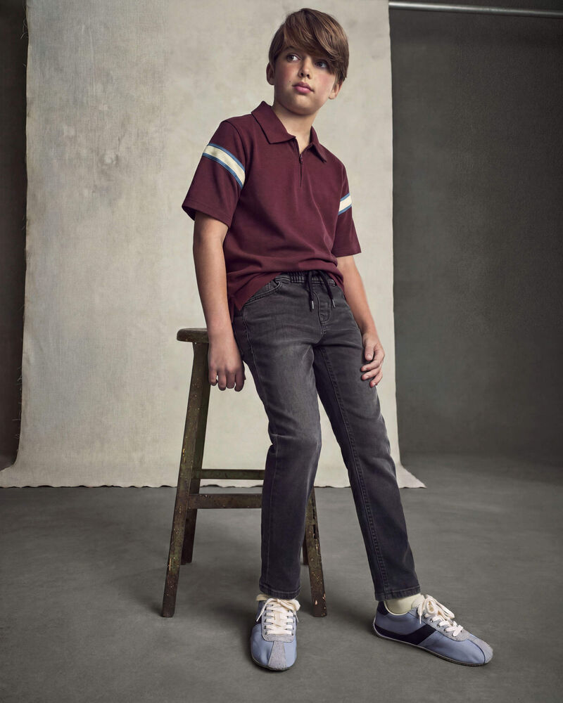 Boys Tapered Denim Jeans - Black, image 4 of 5 slides