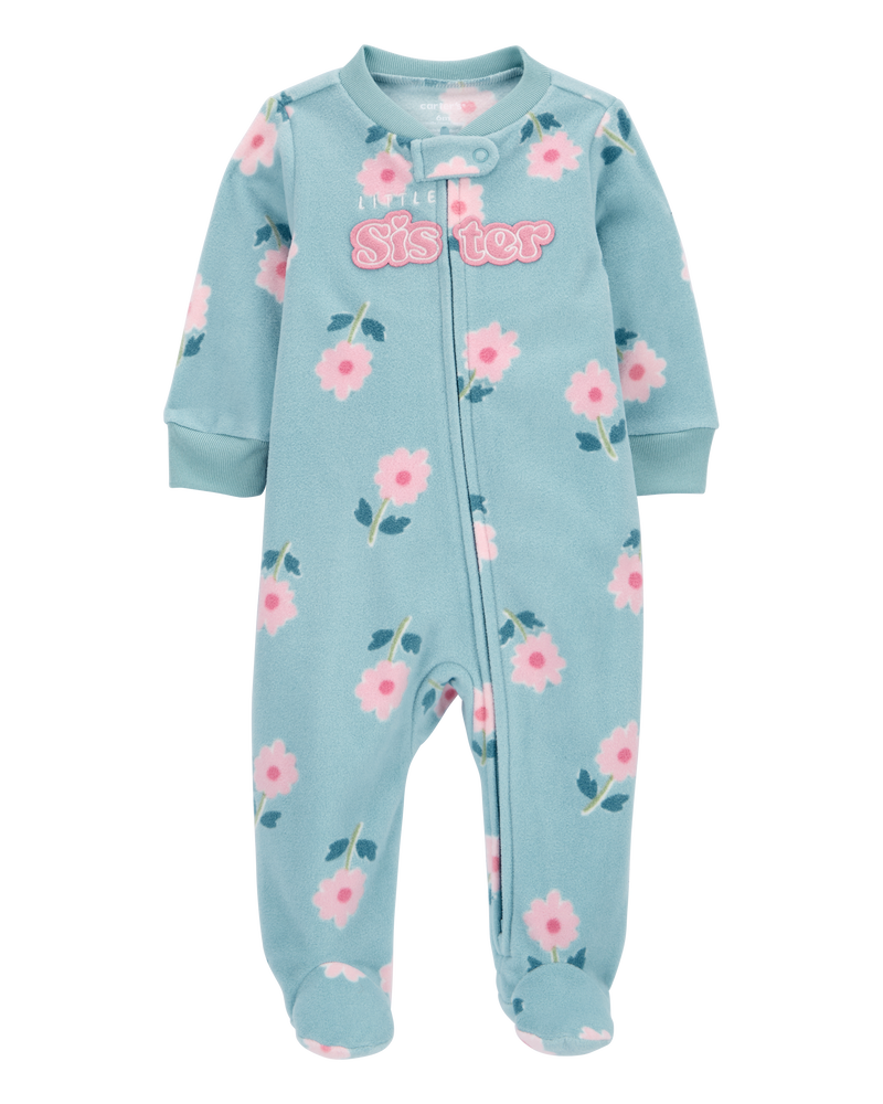 Baby girl zip up sleepers top