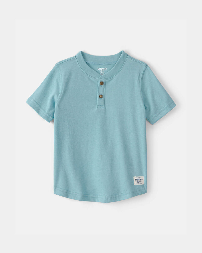 Toddler Boy Short-Sleeve Henley T-Shirt - Turquoise, image 1 of 3 slides