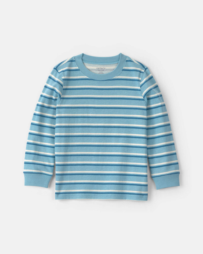Tout-petit gar&ccedil;on - T-shirt manches longues &agrave; rayures - Bleu, image 1 sur 2 diapositives