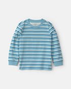 Tout-petit gar&ccedil;on - T-shirt manches longues &agrave; rayures - Bleu, image 1 sur 2 diapositives