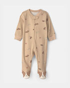 Baby Dog Cotton 2-Way Zip Sleeper - Brown, image 1 of 5 slides
