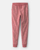 Girls Floral Drawstring Knit Joggers - Pink, image 1 of 4 slides