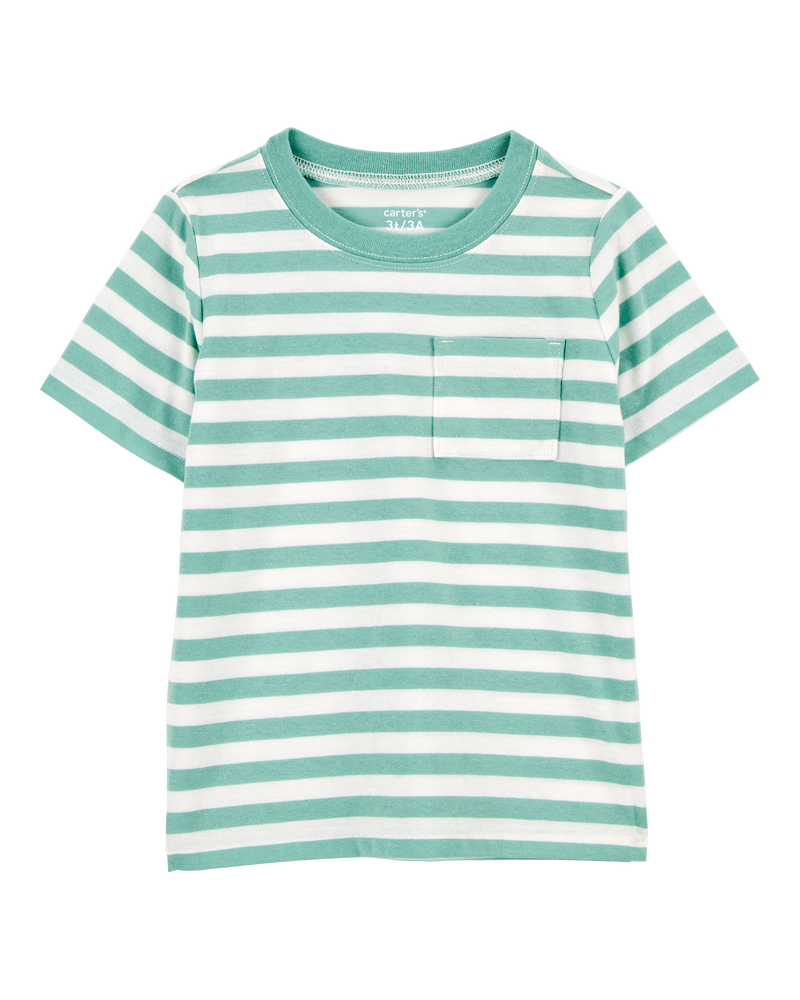 Baby Striped Woven Short-Sleeve Tee, image 1 of 3 slides