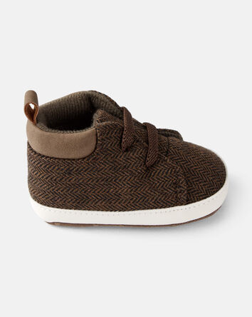 Baby Boy High-Top Casual Sneakers - Brown, 