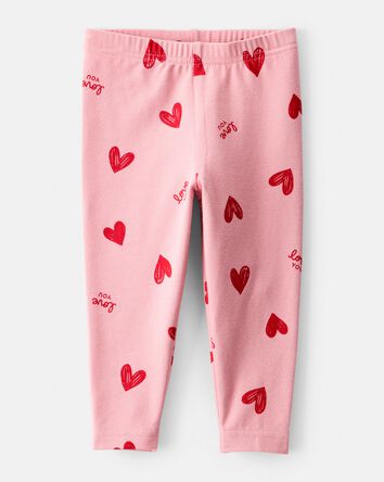 Baby Girl Heart Pull-On Stretch Leggings - Pink, 
