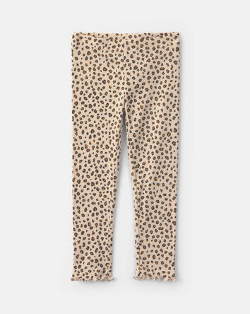 Toddler Girl 2-Piece Leopard Fleece Long-Sleeve Top & Pant Set - Brown/Cream, 
