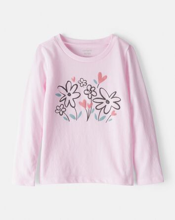 Tout-petit fille - T-shirt &agrave; manches longues imprim&eacute; de fleurs &ndash; Rose, 