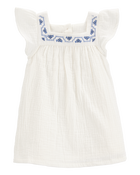 Bébé Robe à manches volantées - Blanc, image 1 sur 5 diapositives