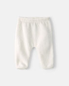 Baby 2-Piece Bear Fleece Long-Sleeve Top & Pant Set - Cream, image 2 of 5 slides