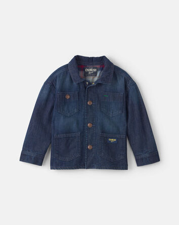 Tout-petit gar&ccedil;on - Blouson en denim &agrave; carreaux &ndash; Bleu, 