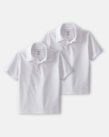 Tout-petit gar&ccedil;on &ndash; Emballage 2 polos sport d&rsquo;uniforme &ndash; Blanc, 