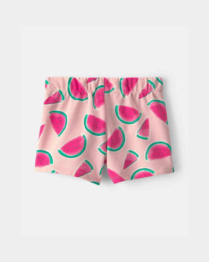 Tout-petit fille - Short en jersey bouclette &agrave; motif de melon d&rsquo;eau - Rose, image 2 sur 3 diapositives