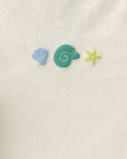 Baby Girl 3-Piece Shell Top & Short Set - Green/Ivory, image 5 of 6 slides