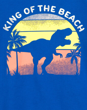 T-shirt à imprimé de dinosaure« Dinosaur king of the beach », 