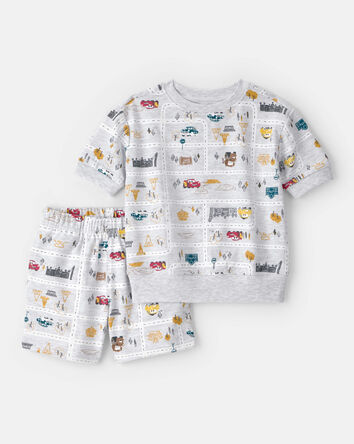 Toddler Boy 2-Piece &copy;Disney/Pixar Cars French Terry Top & Short Set - Grey, 