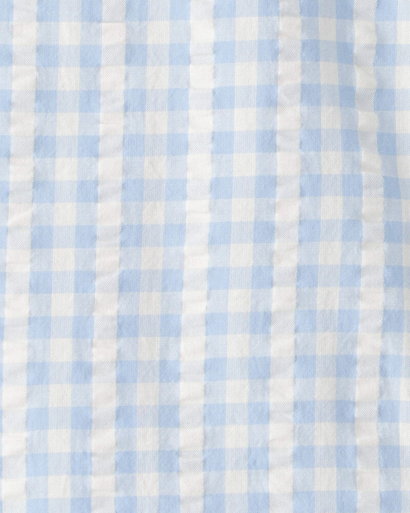 Toddler Boy Gingham Button-Front Shirt Made with Organic Cotton , image 3 of 4 slides
