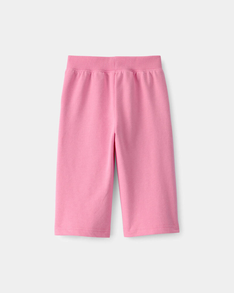 B&eacute;b&eacute; fille - Pantalon de sport &agrave; jambe large en jersey bouclette - Rose, image 2 sur 3 diapositives