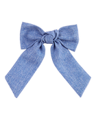 Girls Chambray Bow Clip, image 1 of 2 slides