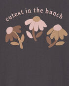 Toute-petit fille - T-shirt manches longues &agrave; imprim&eacute; floral &laquo;Cutest In The Bunch&raquo; &ndash; Noir, image 2 sur 2 diapositives