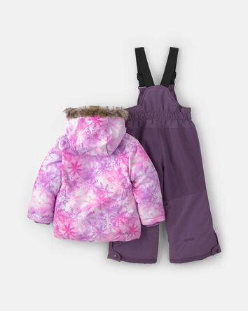 Baby Girl 2 Piece Snowflake Snowsuit- Lilac, 