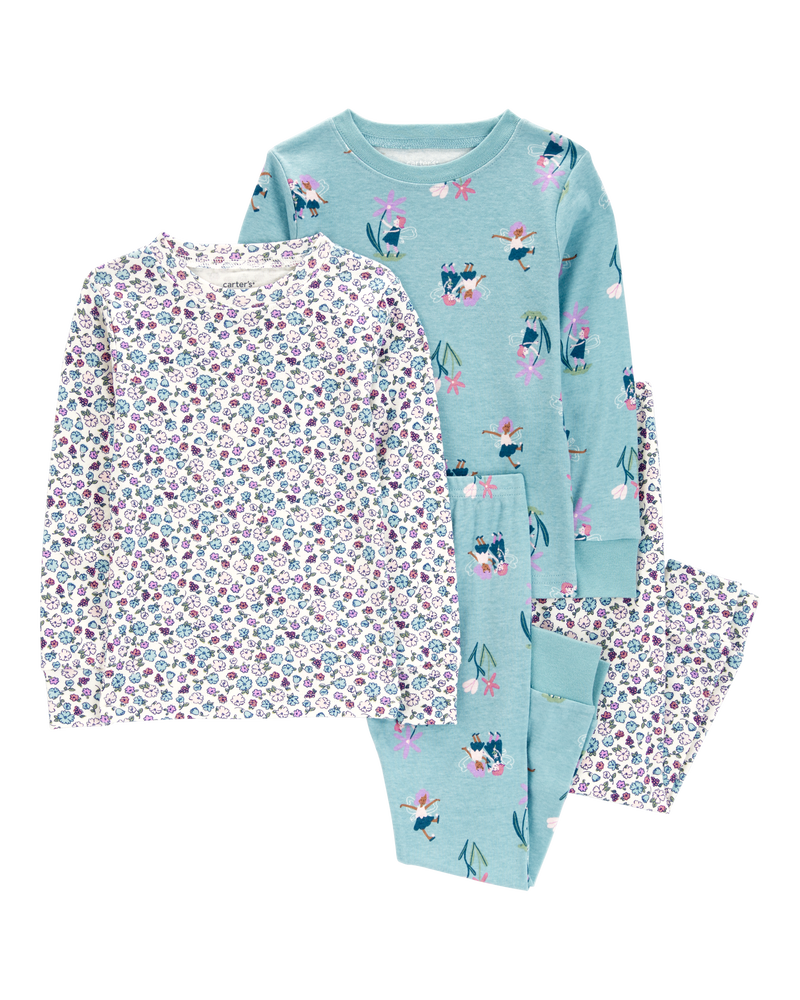 Toddler 4-Piece Fairy 100% Snug Fit Cotton Pyjamas, image 1 of 4 slides