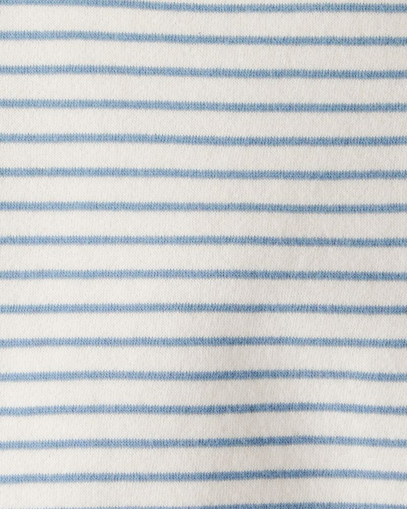 Baby Boy Stripe Fleece Pullover Sweatshirt - Blue, image 3 of 4 slides
