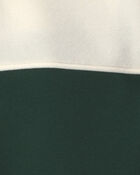 Boys Color Block Fleece Quarter-Zip Pullover Sweatshirt - Dark Green/Cream, image 2 of 3 slides