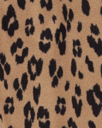 1-Piece Leopard Fleece Footie Pyjamas, 