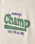Baby Boy 2-Piece 'Mommy's Champ' Pennant French Terry Bodysuit & Pant Set - Blue/Ivory, image 5 of 6 slides