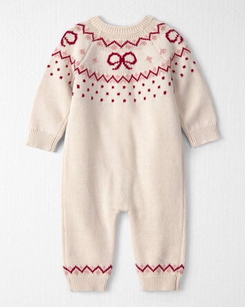 B&eacute;b&eacute; fille - Combinaison en tricot de coton biologique motif jacquard, 