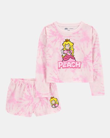 Kid Super Mario Bros&trade; Princess Peach Print Loose Fit 2-Piece Pyjamas - Pink, 